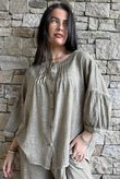 Loom & Thread Pin Tuck Blouse Washed Earth /40=